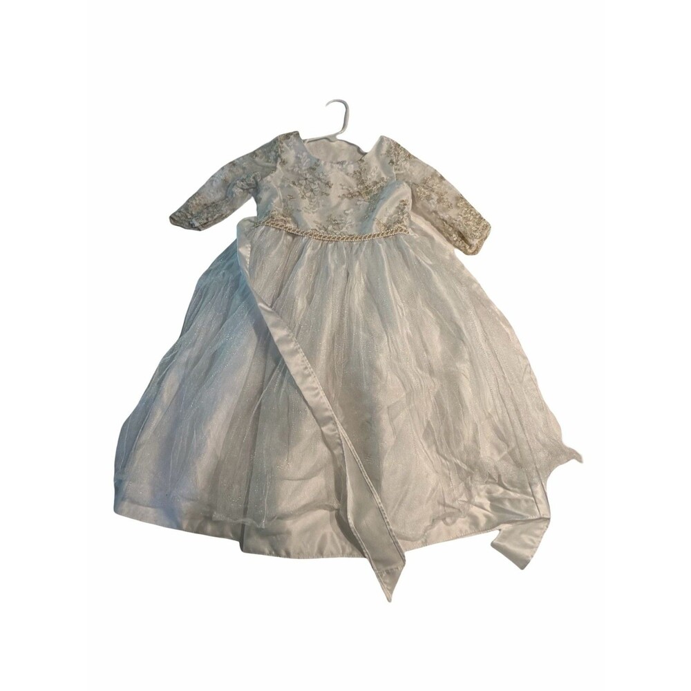 Sweet Kids USA White Lace & Tulle Flower Girl Dress Rhinestone Sash Style SK871